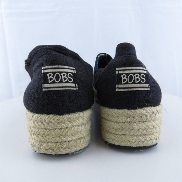 Bobs By Skechers Women Flat‎ Shoes Black Fabric Slip On Size 8 Medium (B, M) - Picture 7 of 10